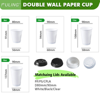 Gobelet en papier jetable de qualité alimentaire certifié FSC FULING, gobelet à café biodégradable 8oz 12oz avec couvercle