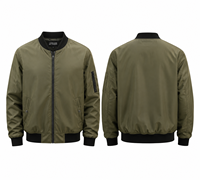 Blouson Bomber Homme Personnalisé 100% Polyester MA1, Veste de Vol Légère Résistante à l'Eau, Fermeture Éclair, Vêtement d'Extérieur Décontracté, Fabricant