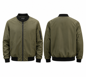 Custom Men Bomber <b>Jacket</b> 100% Polyester MA1 Flight <b>Jacket</b> <b>Lightweight</b> Water Resistant Zip Up Casual Outerwear Manufacturer - Product Image 4
