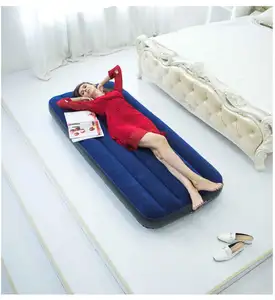 ขายส่ง bed-Inflatable Flocking ที่นอนพับได้กลางแจ้งเตียงโซฟารถที่นอนสำหรับผู้ใหญ่ Nap เดี่ยว Deckchair เตียง