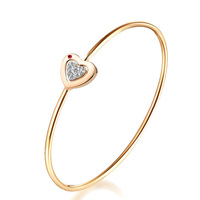 Bracelet Ehao Jewelry en or 18 carats avec diamants naturels, double usage, en forme de cœur, or/platine/or rose, pour femme, bureau/carrière
