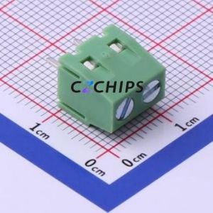 XY127V-5.0-2P Screw Terminal Block Through hole Component (THT),P=5mm Connector 1x2P 5mm Green Through Hole - Product Image 2
