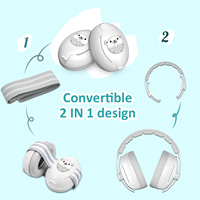 Casque anti-bruit pour bébé de couleur personnalisée, avec bande de fixation améliorée, protection auditive insonorisée pour nourrissons et tout-petits