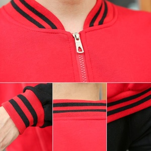 Saludable 100% tela de algodón uniforme de béisbol de los hombres cremallera Varsity chaquetas hombres deporte chaquetas de béisbol - Product Image 4