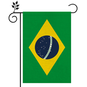 Drapeau du Brésil de haute qualité, en lin, pour extérieur, impression par transfert thermique, style fanion, plusieurs tailles et styles - Product Image 1