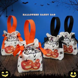 Bolsa de Regalo Plegable de Lona con Diseño de Calabaza de Dibujos Animados, Bruja, Fantasma, Horror, para Fiestas, Jardín de Infancia, Dulces - Product Image 3
