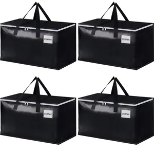 Large Moving Boxes And With Zippers Handles Heavy Duty Totes For Storage Bags For Space Saving Moving And Storing 93L
