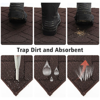 Tapis d'entrée intérieur antidérapant avec support en caoutchouc, lavable en machine, design moderne, résistant à la saleté, absorbant l'eau, tapis pour chien