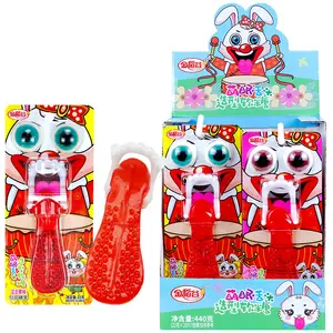 Groothandel Halloween Horror Stijl 22G Grappige Tong En Oog Gummy Candy Slijm Likker-Zure Rollende Vloeibare Snoep