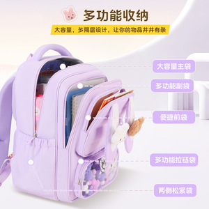 Wholesale Fashion Cute Bow Cartoon Backpack Large Capacity Relief Schoolbag Primary School Students Unisex Waterproof Polyester - Product Image 4