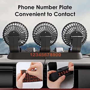 مروحة تبريد سيارة ثلاثية الرؤوس بشفرات قابلة للطي للشاحنات والحافلات والقوارب، تدفق هواء قوي وتشغيل منخفض الضوضاء، تركيب عالمي - Product Image 3