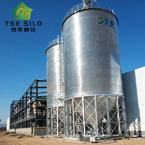 Silos de stockage de céréales en acier galvanisé à grande capacité 500T-1000T, base en trémie, certification ISO CE, respectueux de l'environnement, énergie - Product Image 1