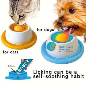 <b>Cats</b> Lick Bowl Slow <b>Feeder</b> Non-Slip Base Educational Toy Anxiety Relief Rotating Ball Customizable Durable Lick Toy Plastic - Product Image 6