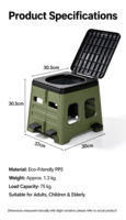 Toilette pliable légère et portable pour le camping, la randonnée et les situations d'urgence - Toilette de voyage en plastique PP imperméable pour adultes
