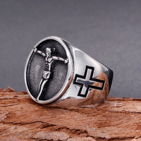 Bijoux en acier inoxydable luxueux pour hommes - Bague pour hommes de style européen vintage tendance et élégante
