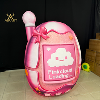 Modèle de téléphone rose gonflable de dessin animé pour la décoration des parcs d'attractions pour enfants, ballon publicitaire gonflable en forme de téléphone