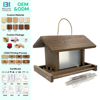 Mangeoire à oiseaux en bois de bambou grande capacité BH pour l'alimentation des oiseaux sauvages du jardin (finches, rouges, moineaux)