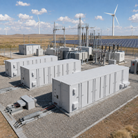 Conteneur BESS LiFePO4 1-5MWh pour Stockage d'Énergie Solaire et Éolienne Hybride, Réseau RS485, Refroidissement Liquide, Certifié CE OEM/BOX-E