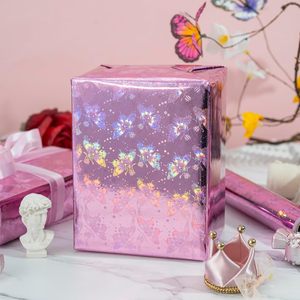 Papier cadeau effet métal laser coloré, motif papillon, idéal pour la Saint-Valentin, les mariages, la fête des mères, les baby showers - Product Image 4