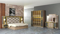 Ensemble de meubles pour chambre à coucher design moderne d'usine Lit en bois en vente Mobilier de maison de luxe King Queen Size
