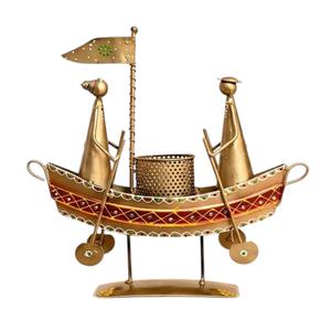 Support de stylo élégant en forme de petit bateau en aluminium pour la décoration de bureau, léger, tendance, design artistique nautique - Product Image 3