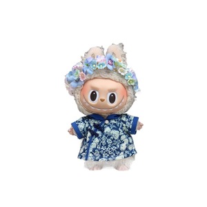 Vêtements pour poupée Labubu, ajustement universel pour les générations 1 et 3, accessoires en vinyle et peluche, tenue de style chinois avec chapeau floral - Product Image 4