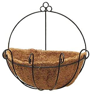 Panier de <span class=keywords><strong>jardinière</strong></span> suspendu en métal de balcon extérieur intérieur de 12 pouces avec doublure en fil de noix de coco support de plante arrosage paniers de fleurs Pot Han - Product Image 2