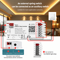 Controlador LED RGBCCT Inteligente Matter WIFI 20A Max, Material de PC Ignífugo Matter Threed 5-24V para Alexa, Google Home Kit y App