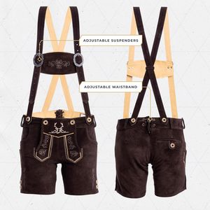 Bavarian Custom <b>Women's</b> <b>Lederhosen</b> Shorts Set Chocolate Authentic German Design Oktoberfest Outfit - Product Image 2