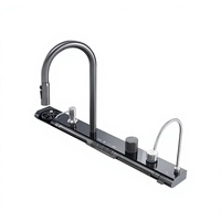 Évier de cuisine multifonctionnel de luxe en acier inoxydable avec affichage numérique, grand évier simple, effet cascade de pluie, marque Whale