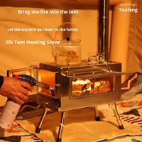 Poêle à bois portable Luling ZC360, durable, en acier inoxydable, pour la cuisine en camping et en extérieur