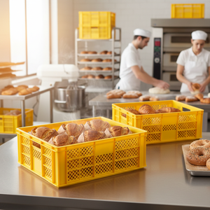 Caisse à pain en plastique KE 500, robuste, empilable, recyclable, antibactérienne, peu profonde, couleur personnalisée, pour boulangerie, pâtisserie, qualité alimentaire - Product Image 2