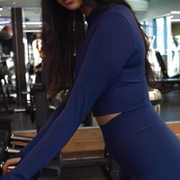 F230519 Ensemble de survêtement 3 pièces personnalisé pour femme, idéal pour le fitness en extérieur, le yoga et le sport, comprenant un haut court de yoga, une veste zippée et un short taille haute