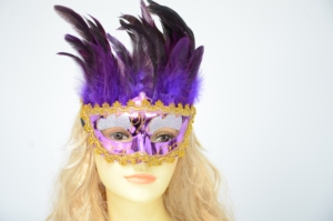 All'ingrosso giallo artigianato a buon mercato pollo luminoso fantasia decorazione mascherata viso piuma d'oca maschera <span class=keywords><strong>per</strong></span> <span class=keywords><strong>Halloween</strong></span> - Product Image 2