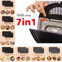 3 en 1 Machine à Sandwich Maison Multi-fonction Gaufrier Chauffage Électrique Plaque de Cuisson Steak Machine Panini Petit Déjeuner