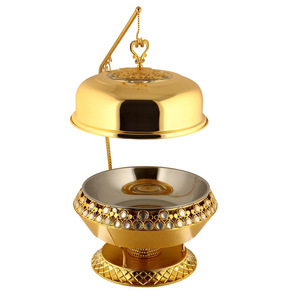 Equipo de catering para restaurantes, juego de <span class=keywords><strong>calentadores</strong></span> de acero inoxidable para buffet, calentador a gas, capacidad de 8L, lujo para banquetes, decoración dorada. - Product Image 2