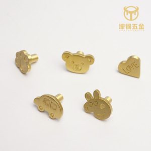 Brass Children's Room Cabinet Knobs Novelty Shape Single Hole Drawer Handles Durable Contemporary Design - Product Image 5