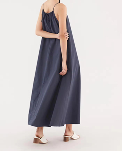 Robe longue d'été décontractée pour femme, 100 % lin, tissée naturelle, sans manches, couleur unie, en promotion - Product Image 3