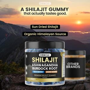Gomitas de Shilajit Puro del Himalaya de Marca Privada OEM, Ricas en Ashwagandha, Raíz de Bardana, Ácido Fúlvico, Suplemento en Gomitas, Dulces de Gelatina para Adultos - Product Image 2