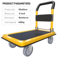 Chariot d'entrepôt à quatre roues de transporteur de ménage pliant de plaque d'acier colorée avec le soutien de personnalisation d'OEM