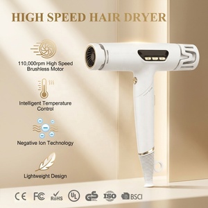 Secador <span class=keywords><strong>de</strong></span> Pelo Profesional <span class=keywords><strong>de</strong></span> Cerámica con Infrarrojos y Plasma <span class=keywords><strong>de</strong></span> Alta Velocidad, 110000 rpm, Secado Rápido y Potente - Product Image 1
