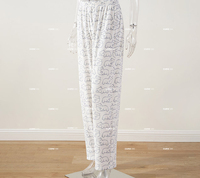 Ensemble de pyjama en velours minky imprimé renard, motif brodé, tenue de nuit mignonne, taille élastique douce, ensemble de vêtements de nuit doux ODM