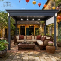 Pergola bioclimatique motorisée en aluminium, directement de l'usine, avec structure thermolaquée et fonctionnement motorisé ou manuel pour l'extérieur