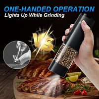 Nuevo Molinillo de Especias de Gran Capacidad de 100 ml, Juego de 2 Molinillos Eléctricos de Pimienta con Soporte, Juego de Molinillos de Sal y Pimienta de Plástico con USB-C
