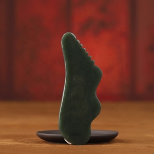 Alta Qualidade Cósmica Verde Nephrite Jade Facial Gua Sha Ferramenta Stone Sculpting Massagem para Aplicação Rosto - Product Image 6
