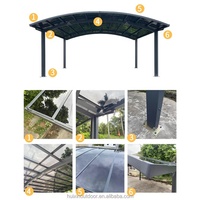 Carports à double toit en aluminium polycarbonate pour 2 voitures