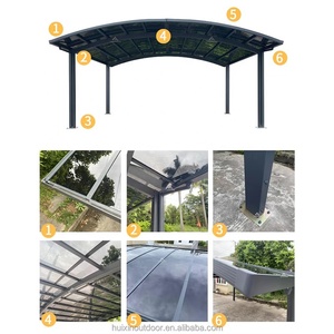 Carports à double toit en aluminium polycarbonate pour <span class=keywords><strong>2</strong></span> <span class=keywords><strong>voitures</strong></span> - Product Image 2