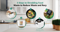 Machine de recyclage des déchets de cuisine électrique automatique en acier inoxydable de 3 L, contrôle des odeurs domestiques, compostage des déchets alimentaires, 1000 g de charbon