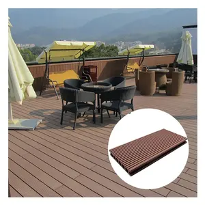 Coextruction WPC Square Hollow Decking Wood Board para Plataforma Exterior