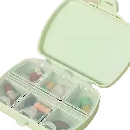 Venda quente moda plástico 6 compartimento caixa de comprimidos pequena caixa de plástico medicina 6 caso caixa de comprimidos de viagem